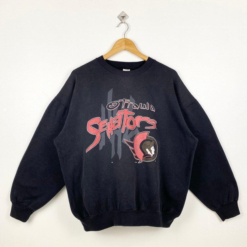 Ottawa Senators NHL Ice Hockey Logo Crewneck Sweatshirt